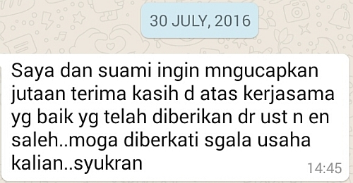 testimony keempat dari pasangan selepas nikah di Siam